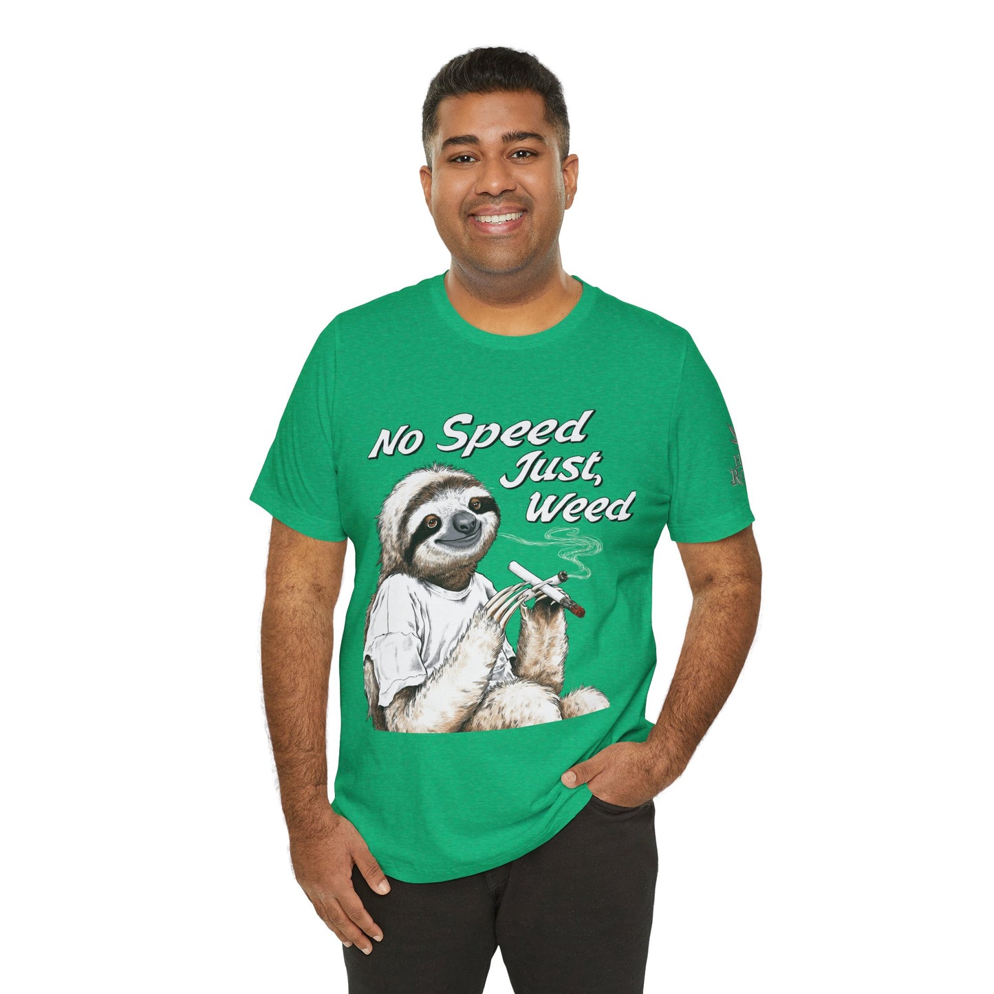 Slow Motion Tee - Premium Airlume Cotton Cannabis Culture Sloth Humor Art