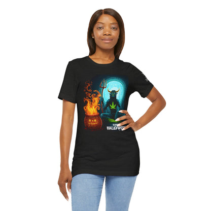Demon Meditation HIGH ROLLER Halloween Cannabis T-Shirt - Premium Underworld Guardian Portal Master 420 Apparel