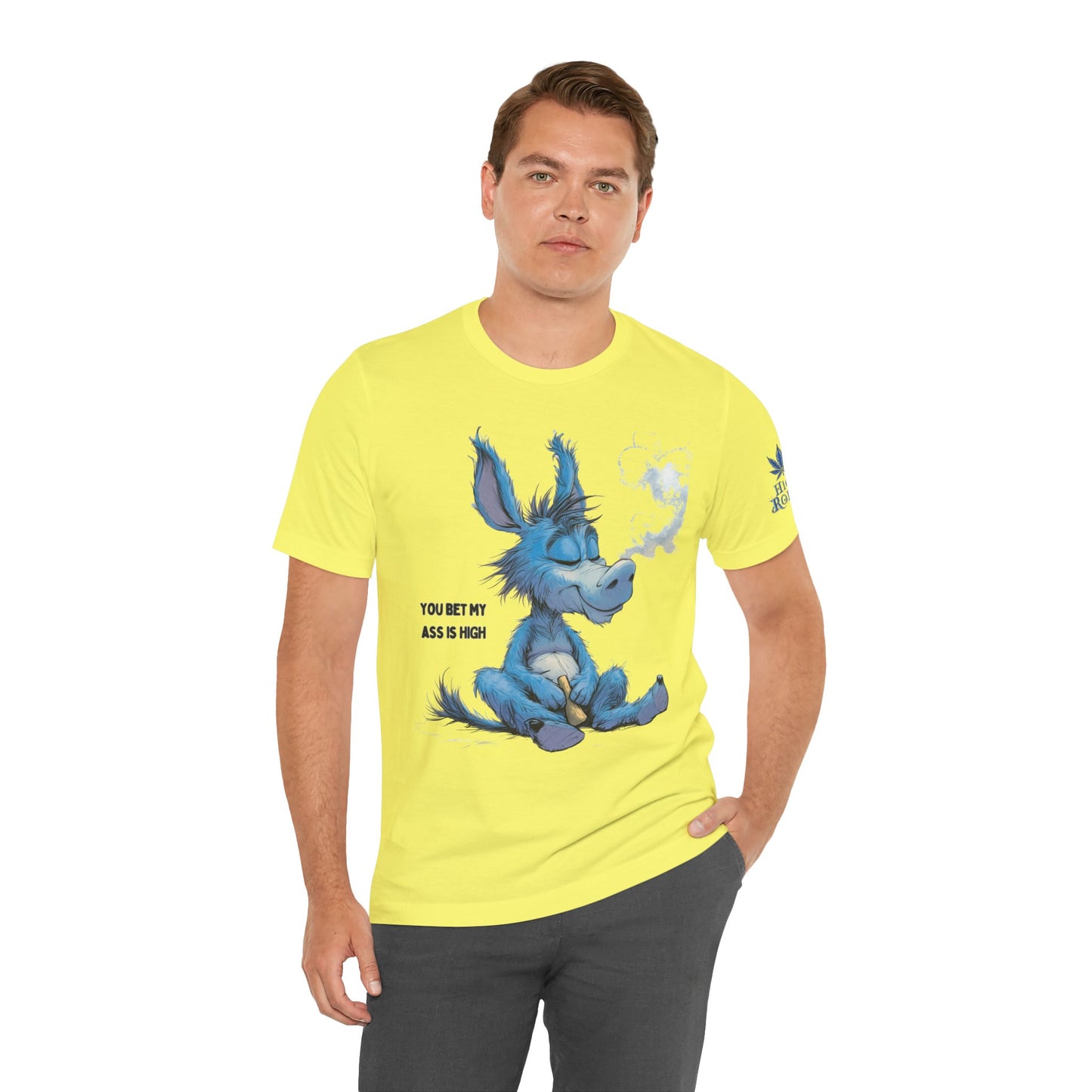 Blue Donkey Tee - Premium Airlume Cotton Cannabis Culture Humor Cartoon Art