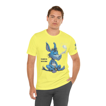 Blue Donkey Tee - Premium Airlume Cotton Cannabis Culture Humor Cartoon Art