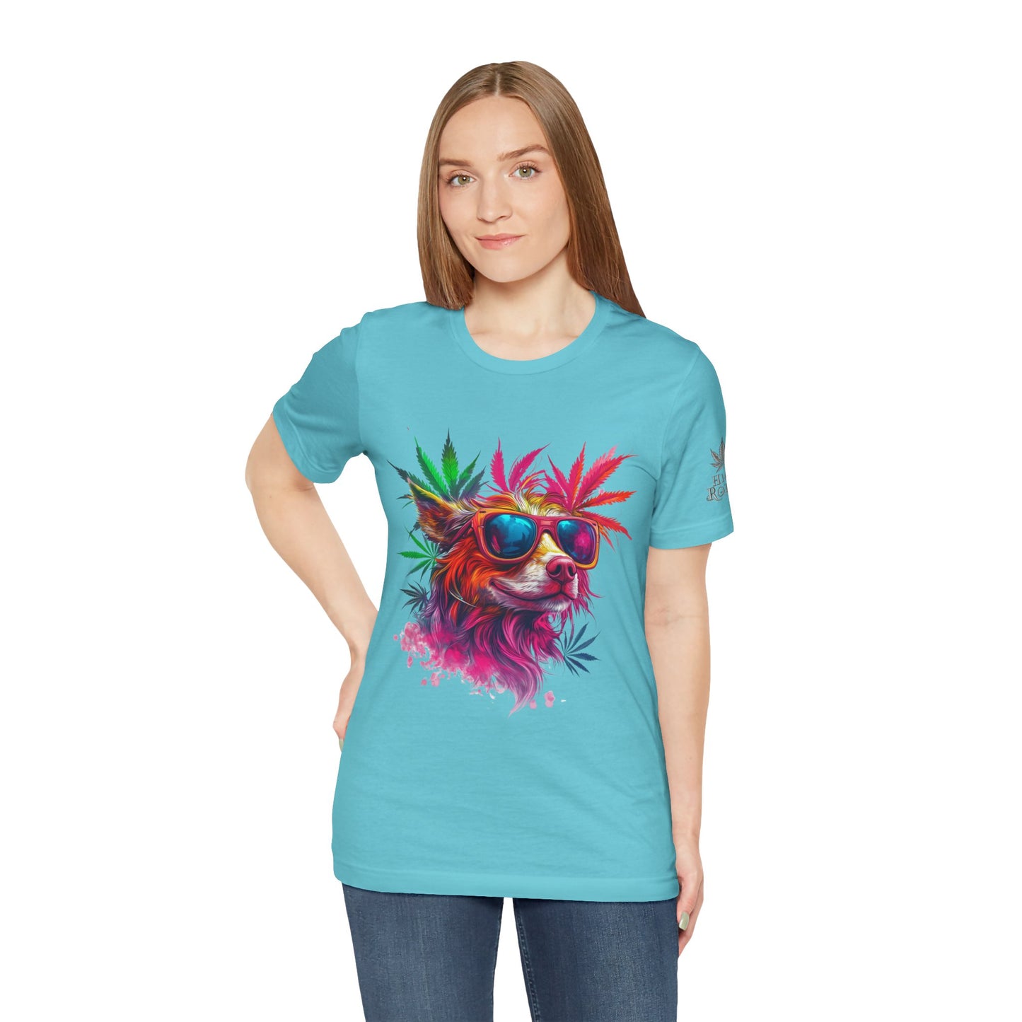 Spectrum Pup Tee - Premium Airlume Cotton Cannabis Culture Psychedelic Dog Art
