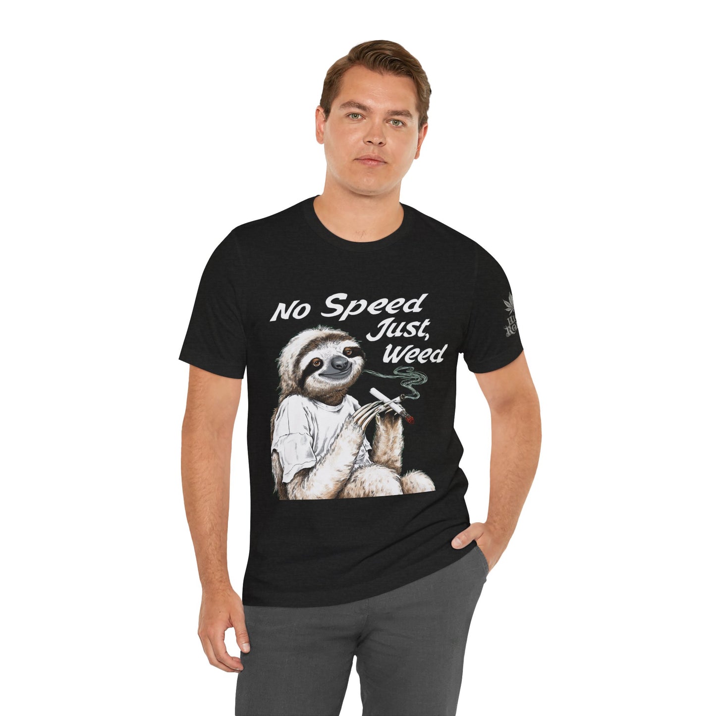 Slow Motion Tee - Premium Airlume Cotton Cannabis Culture Sloth Humor Art