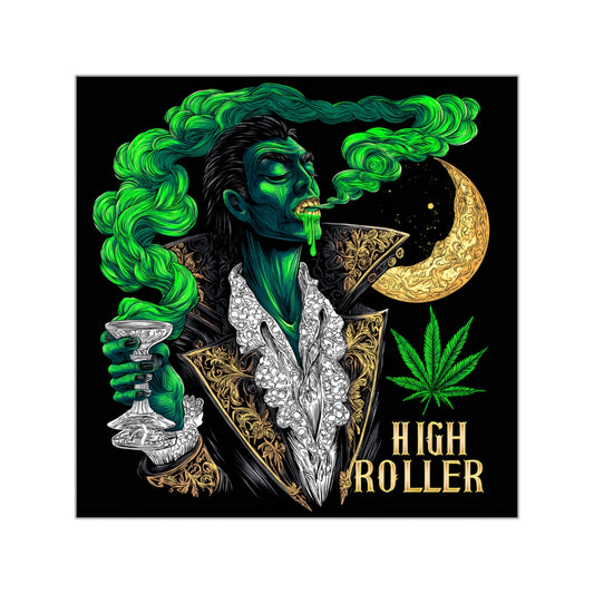 Vampire Count Cannabis Aristocrat Halloween Sticker - Premium Dracula HIGH ROLLER Baroque Noble 420 Vinyl Decal