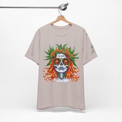 Sugar Skull Cannabis Tee - Day of Dead Art Design | High Roller