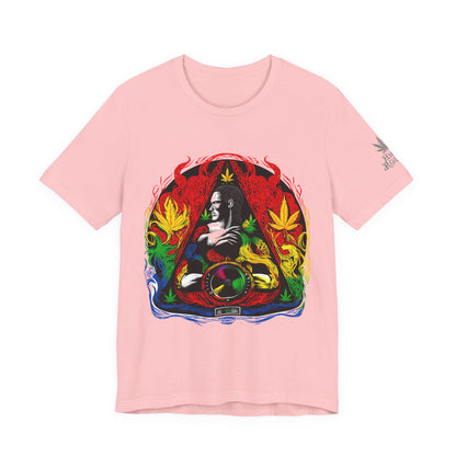 High Roller Sacred Buddha Cannabis T-Shirt - Premium 420 Spiritual Meditation Enlightenment Botanical Artistry Apparel