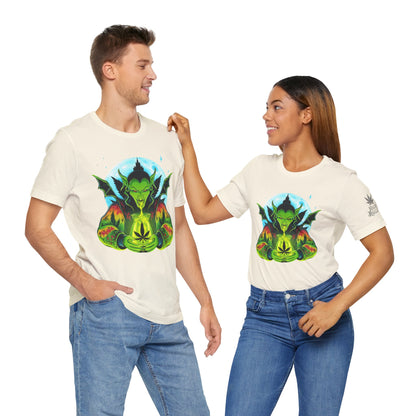 Mystic Dragon Guardian Cannabis Meditation T-Shirt - Premium Psychedelic 420 Apparel