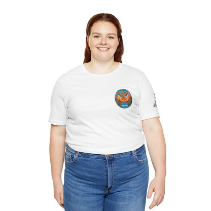 Cannabis Paradise Circle Tee - Tropical Sunset Art Design | High Roller