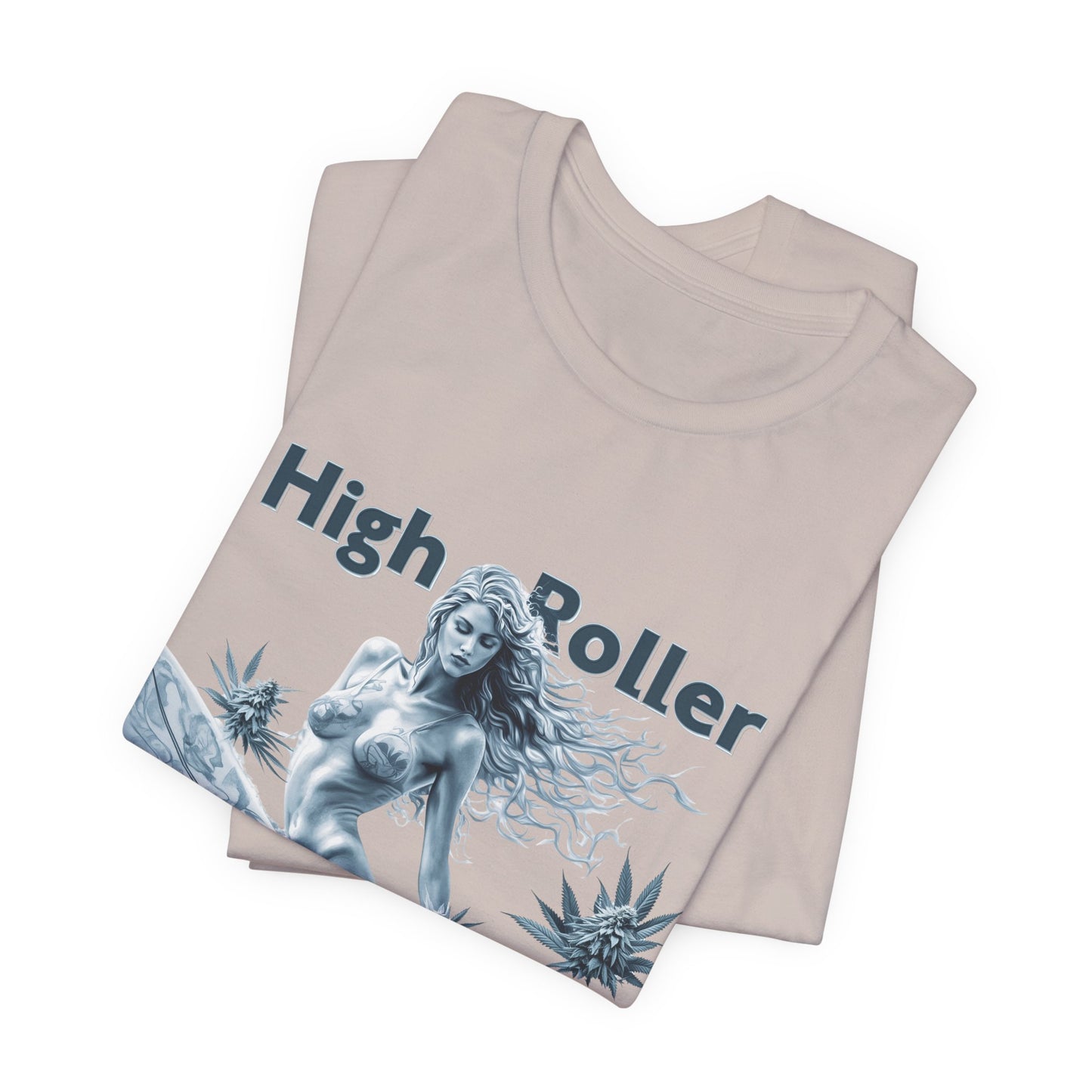 Chrome Wave Goddess Tee - Premium Airlume Cotton Cannabis Culture Surf Art