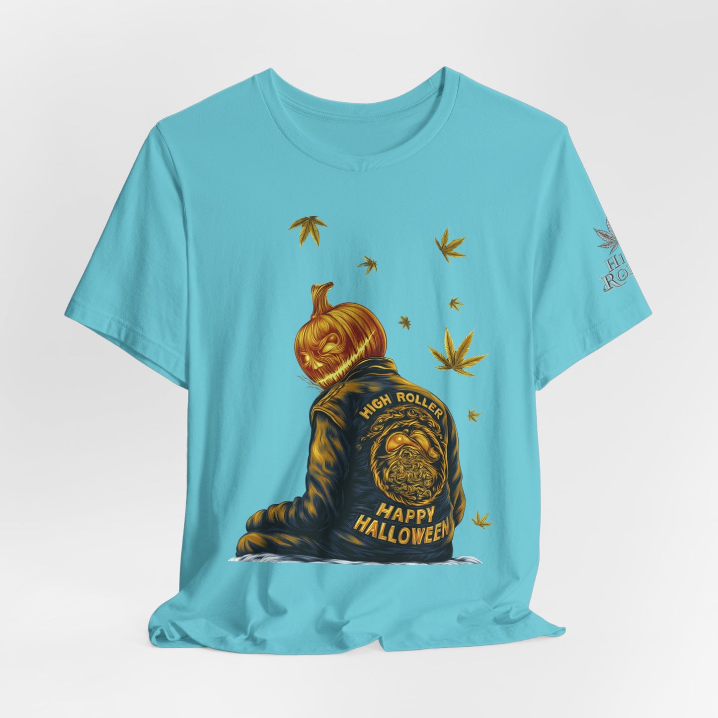 Pumpkin Head HIGH ROLLER Halloween T-Shirt - Premium Cannabis Culture Apparel