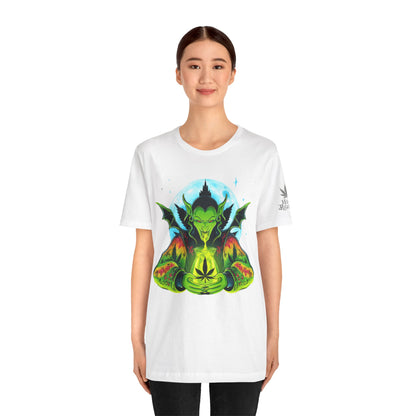 Mystic Dragon Guardian Cannabis Meditation T-Shirt - Premium Psychedelic 420 Apparel
