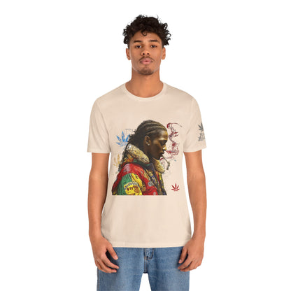 High Roller Profile Smoke Art Cannabis T-Shirt - Premium 420 Hip-Hop Portrait Street Culture Elevated Lifestyle Apparel