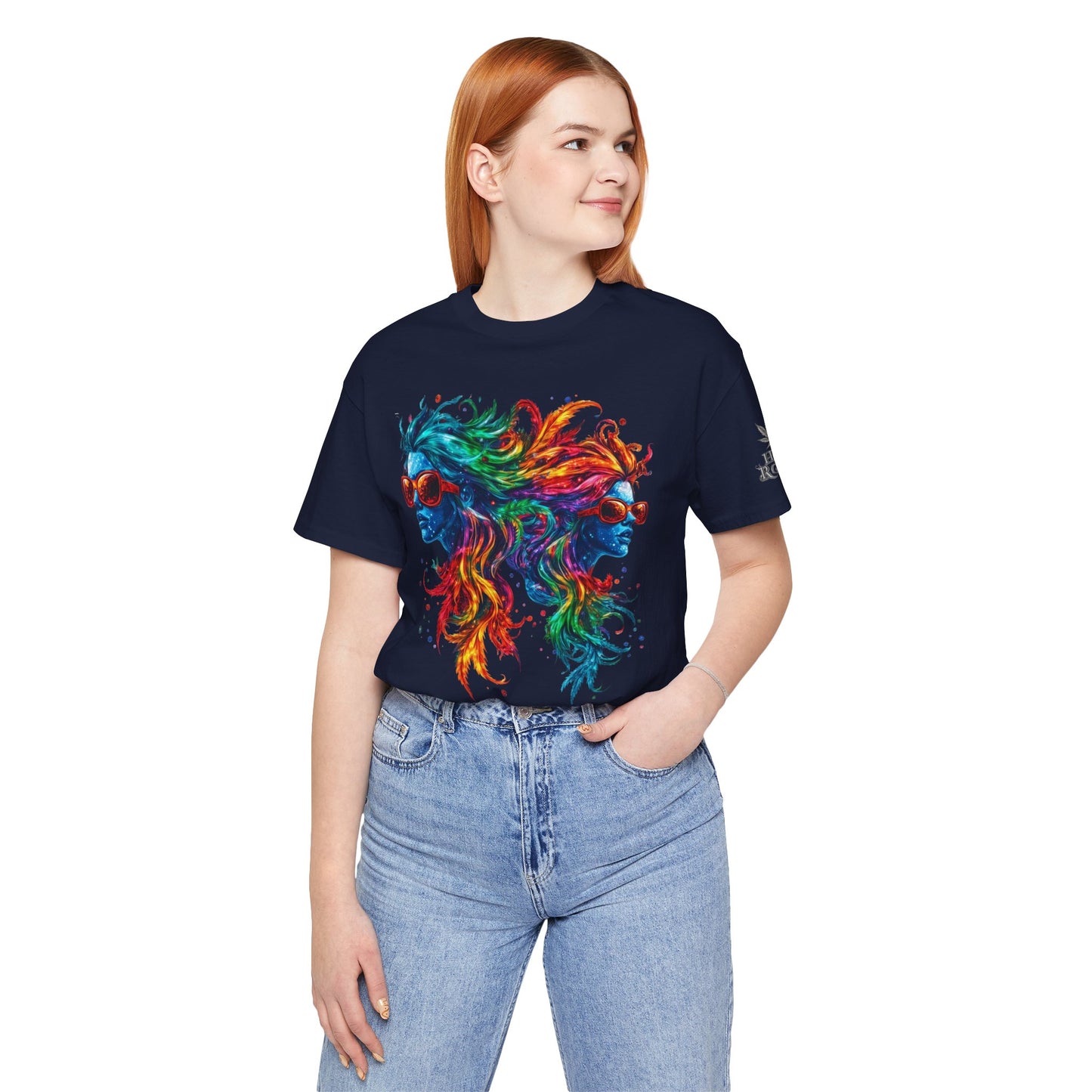 Spectrum Sisters T-Shirt - Premium Airlume Cotton Cannabis Rainbow Psychedelic Art Tee