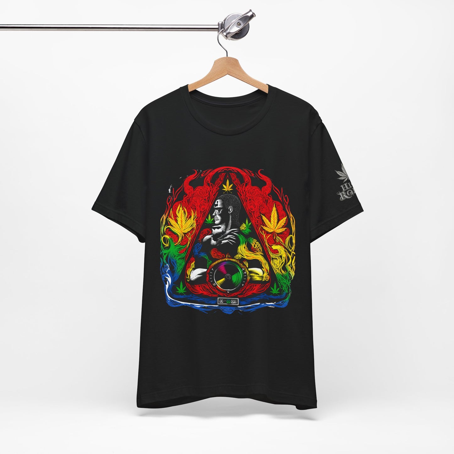 HIGH ROLLER Buddha Meditation Premium Cannabis Culture T-Shirt - Enlightenment Meets Electronic Music Luxury Streetwear