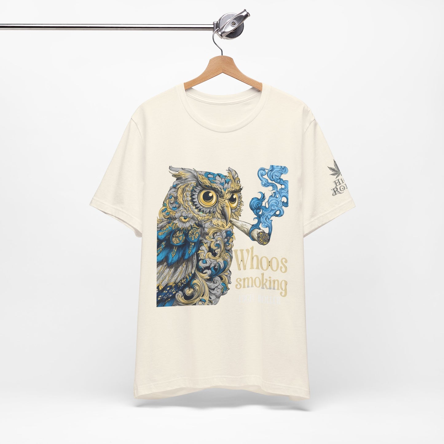 Baroque Owl Tee - Premium Airlume Cotton Cannabis Culture Ornate Bird Art