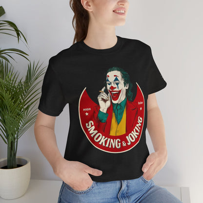 High Roller Villain T-Shirt - Premium Airlume Cotton Cannabis Joker Badge Art Tee