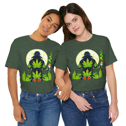 Luxury Gothic Cannabis Vampire T-Shirt - Premium Dark HIGH ROLLER Streetwear - Elevated Nocturnal 420 Fashion