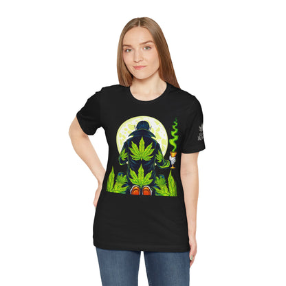 Luxury Gothic Cannabis Vampire T-Shirt - Premium Dark HIGH ROLLER Streetwear - Elevated Nocturnal 420 Fashion