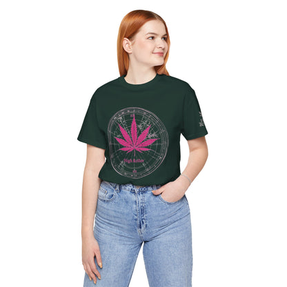 True North Tee - Premium Airlume Cotton Cannabis Culture Compass Navigation Art