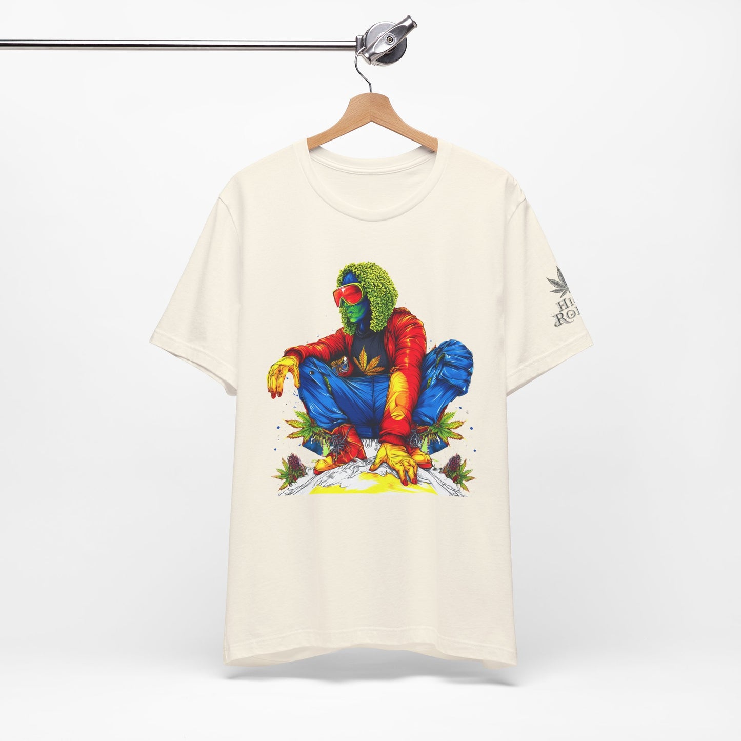 High Roller Rainbow Squat Cannabis T-Shirt - Premium 420 Psychedelic Street Art Colorful Lifestyle Statement Apparel"