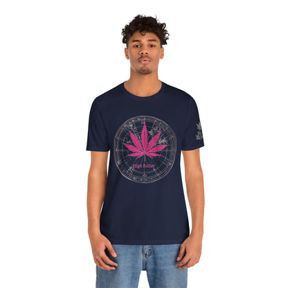 True North Tee - Premium Airlume Cotton Cannabis Culture Compass Navigation Art
