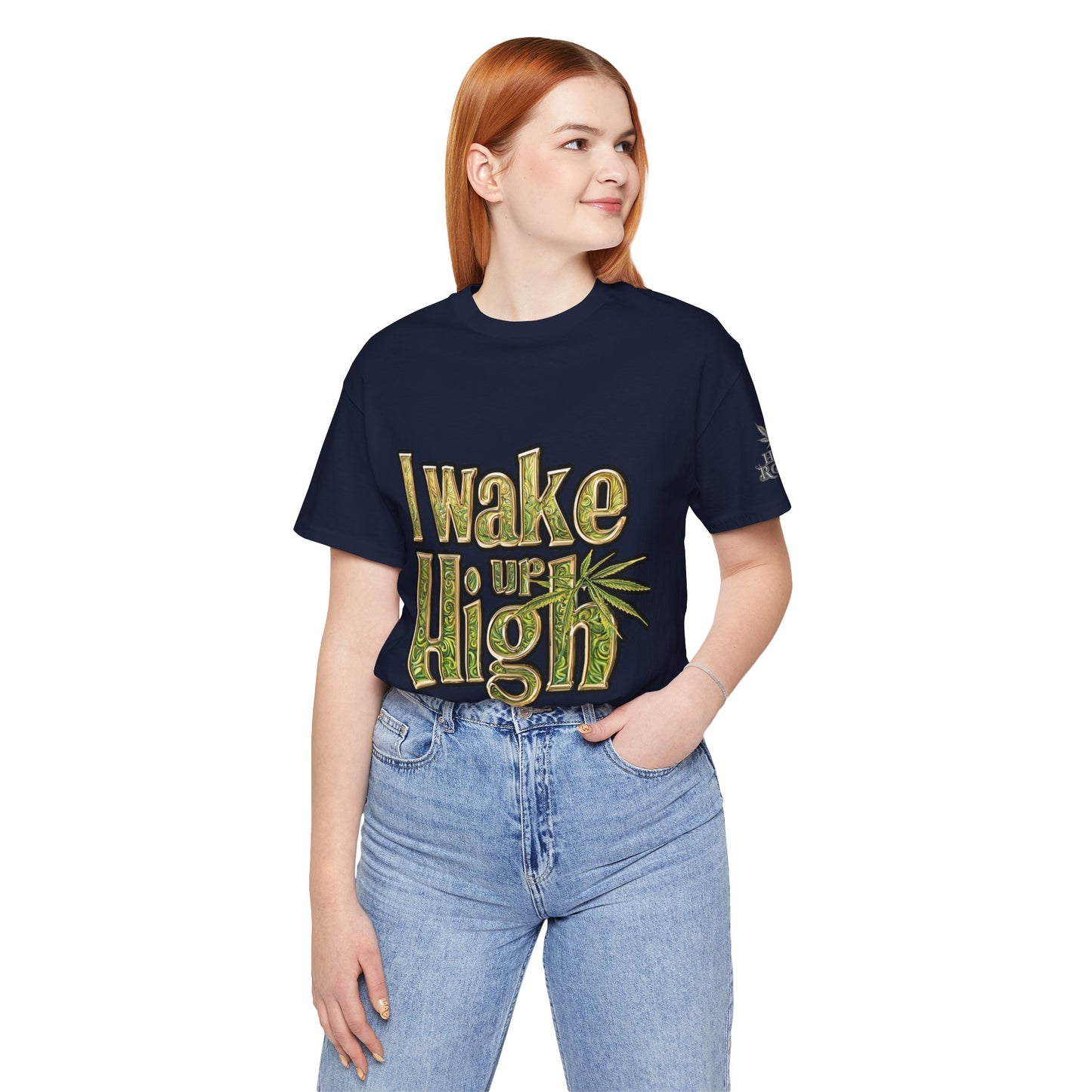 Wake Up High T-Shirt - Premium Airlume Cotton Cannabis Morning Mantra Tee