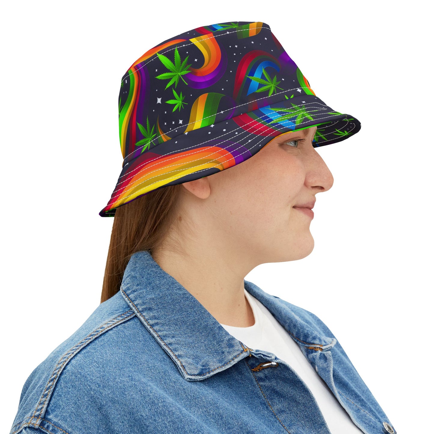 "HIGH ROLLER" Cosmic Rainbow Galaxy Bucket Hat