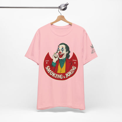 High Roller Villain T-Shirt - Premium Airlume Cotton Cannabis Joker Badge Art Tee