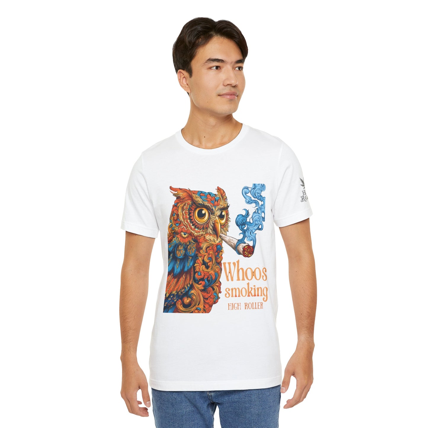Whoos Smoking Owl Tee - Wise Cannabis Art Design | High Roller