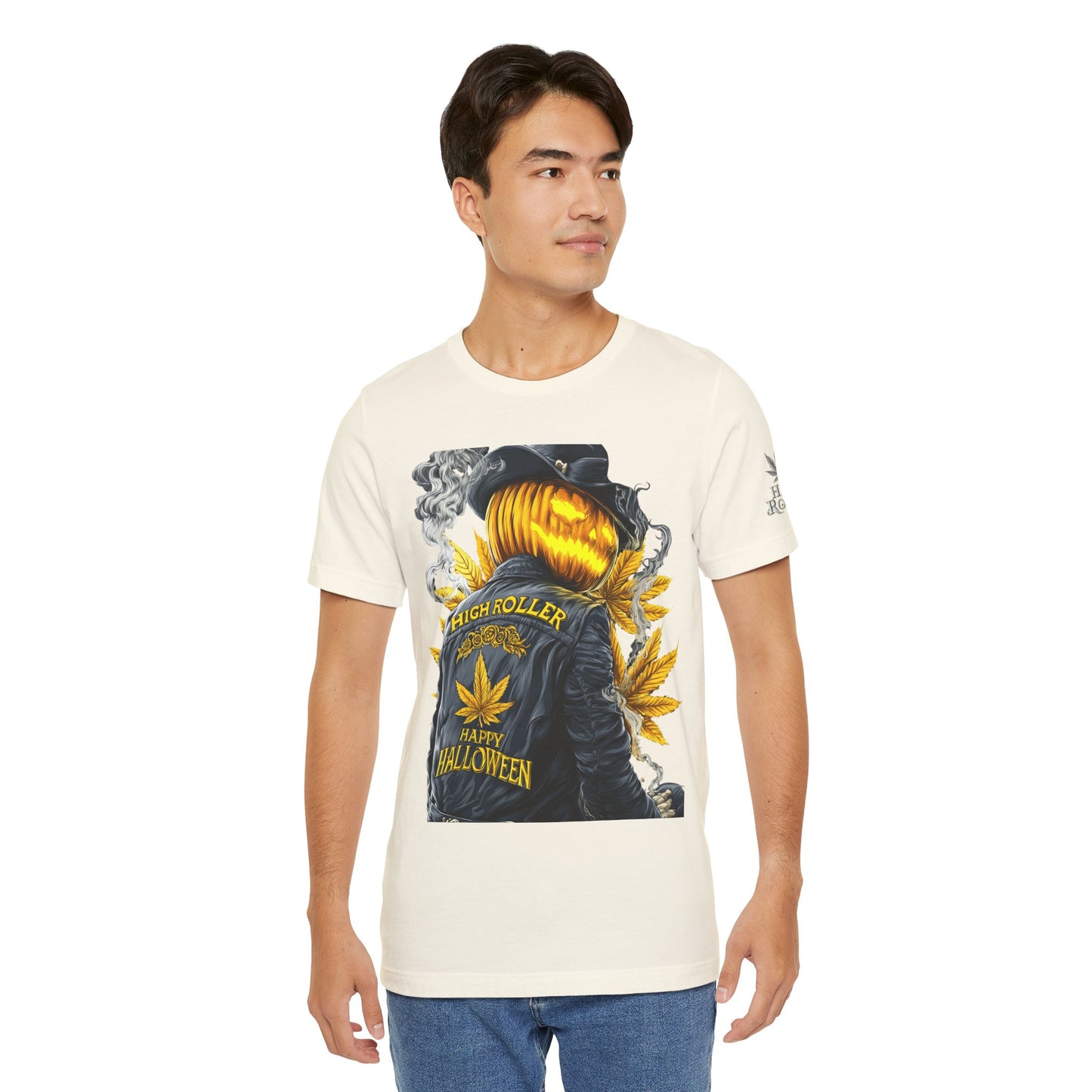 Halloween Witch Rider Cannabis T-Shirt - Premium Spooky 420 Biker Edition Apparel