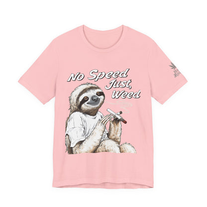 Slow Motion Tee - Premium Airlume Cotton Cannabis Culture Sloth Humor Art