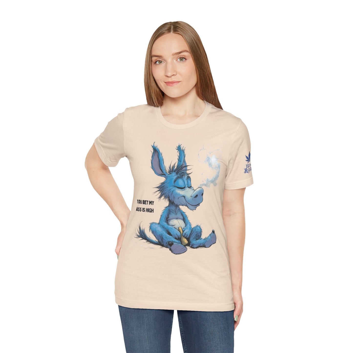 Blue Donkey Tee - Premium Airlume Cotton Cannabis Culture Humor Cartoon Art