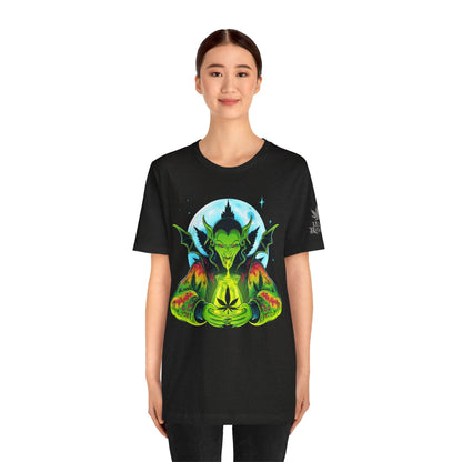 Mystic Dragon Guardian Cannabis Meditation T-Shirt - Premium Psychedelic 420 Apparel