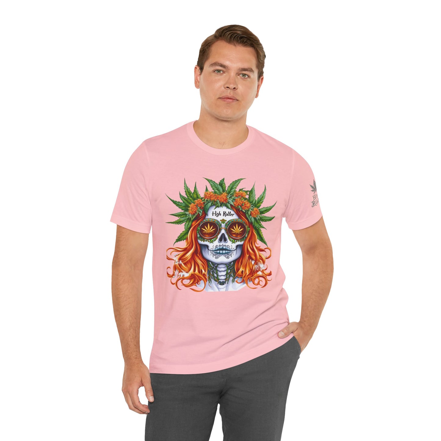 Sugar Skull Cannabis Tee - Day of Dead Art Design | High Roller