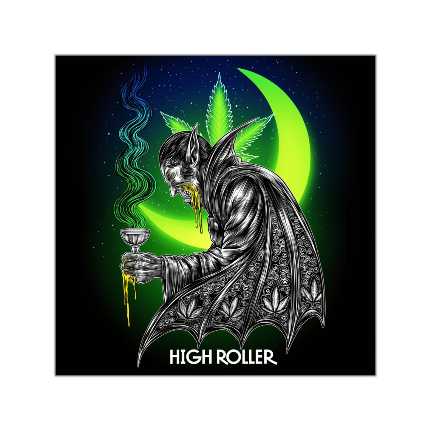 Gothic Cannabis Alchemist - Mystical HIGH ROLLER Sticker
