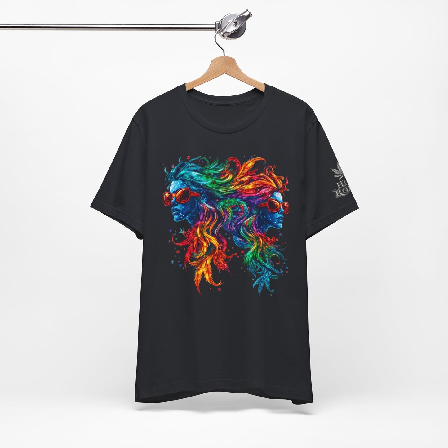 Spectrum Sisters T-Shirt - Premium Airlume Cotton Cannabis Rainbow Psychedelic Art Tee