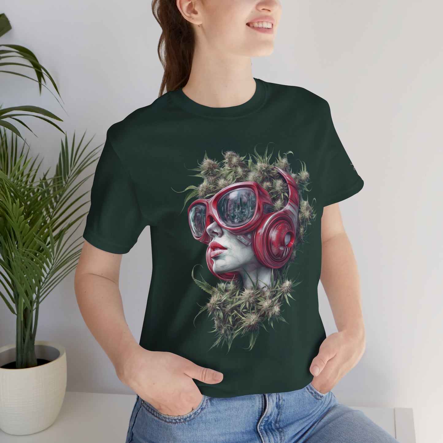 Vibes & Vision Tee - Premium Airlume Cotton Cannabis Culture Surreal Music Art