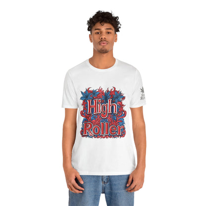 High Roller Ornate Logo Tee - Cannabis Typography Art Design | High Roller
