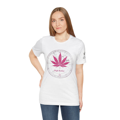 True North Tee - Premium Airlume Cotton Cannabis Culture Compass Navigation Art