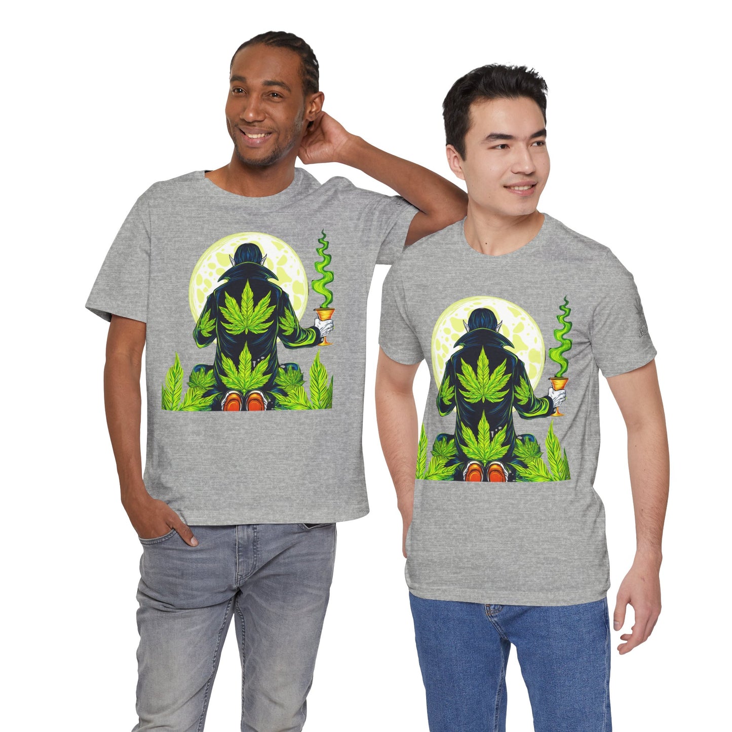 Luxury Gothic Cannabis Vampire T-Shirt - Premium Dark HIGH ROLLER Streetwear - Elevated Nocturnal 420 Fashion