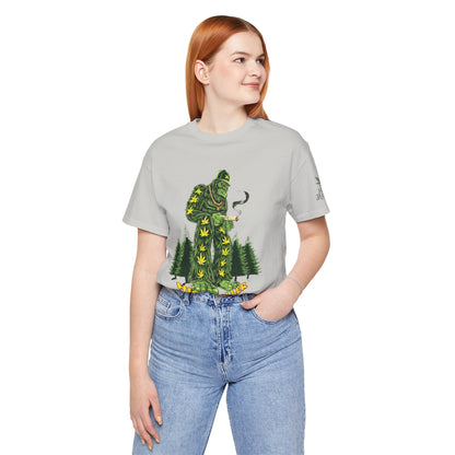 Cannabis Sasquatch Forest King T-Shirt - Premium Bigfoot 420 Lifestyle Apparel"