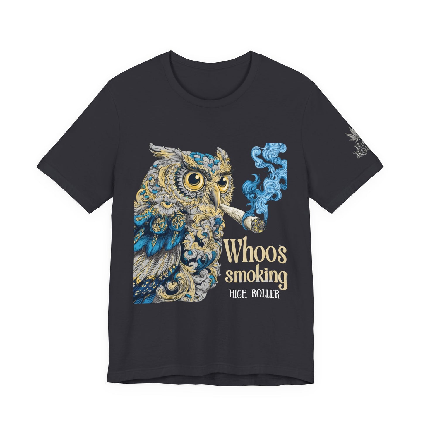 Baroque Owl Tee - Premium Airlume Cotton Cannabis Culture Ornate Bird Art