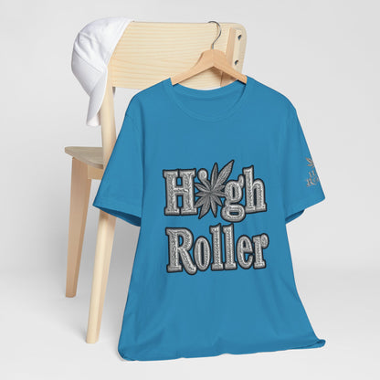 High Roller Classic Tee - Premium Airlume Cotton Cannabis Culture Ornate Typography Art