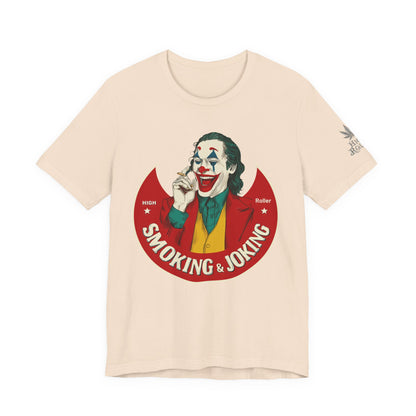 High Roller Villain T-Shirt - Premium Airlume Cotton Cannabis Joker Badge Art Tee