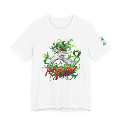 Green Goddess Dance Tee - Premium Airlume Cotton Cannabis Culture Movement Art
