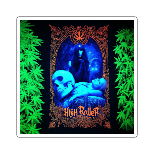 Gothic Romance Cannabis Art Sticker | High Roller Dark Fantasy | Premium Die-Cut Vinyl Decal