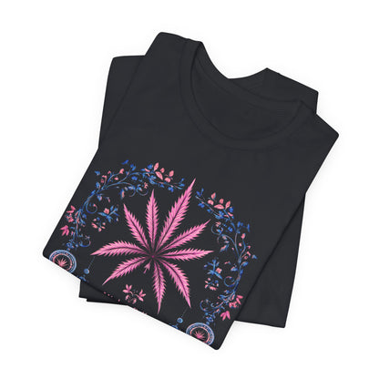 Bohemian Cannabis Mandala Tee - Floral Folk Art Design | High Roller