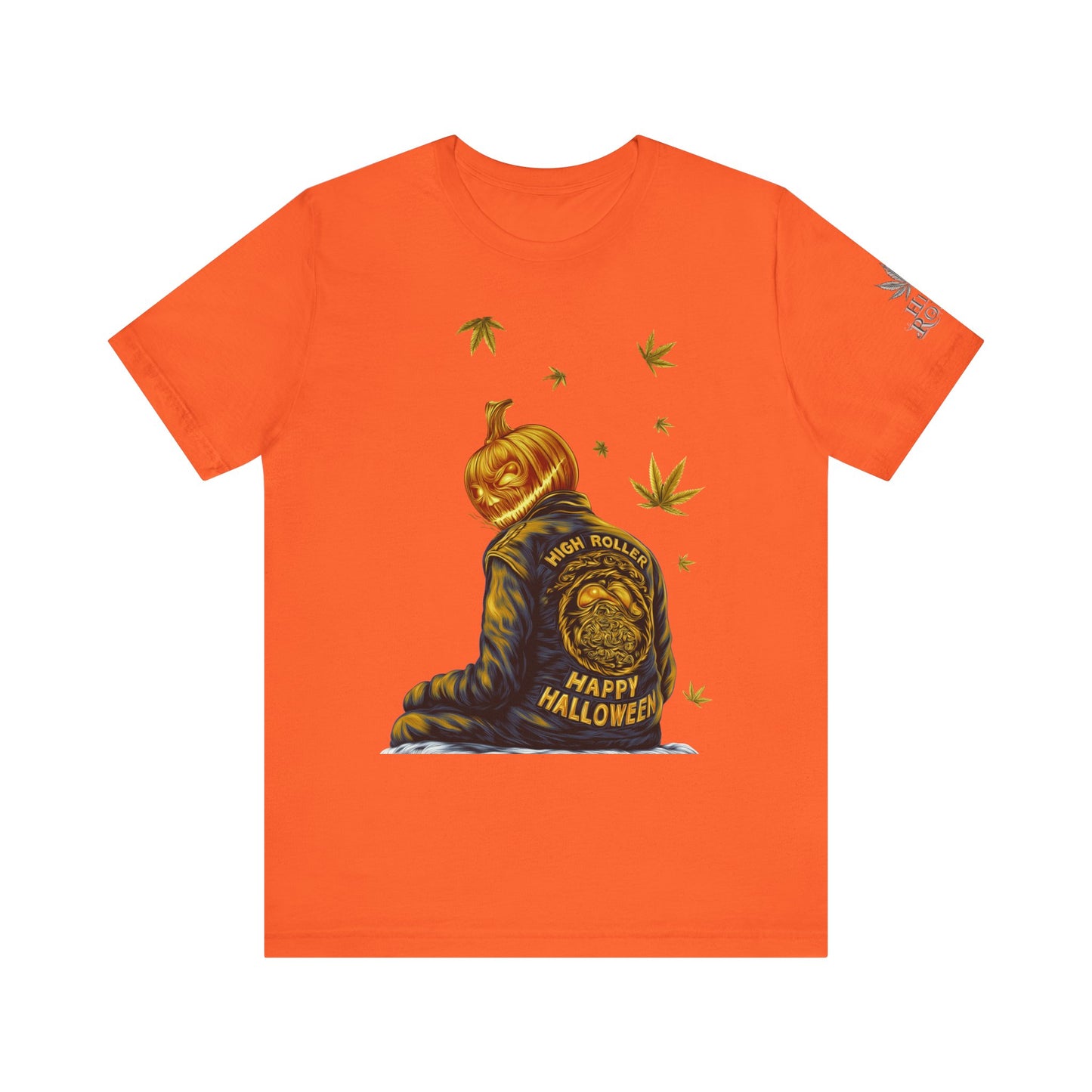 Pumpkin Head HIGH ROLLER Halloween T-Shirt - Premium Cannabis Culture Apparel