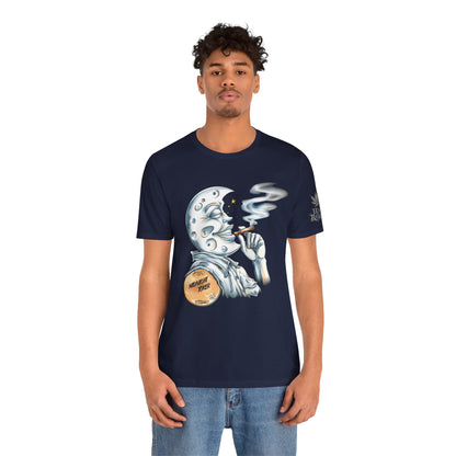 Midnight Toker Moon Tee - Celestial Cannabis Art Design | High Roller