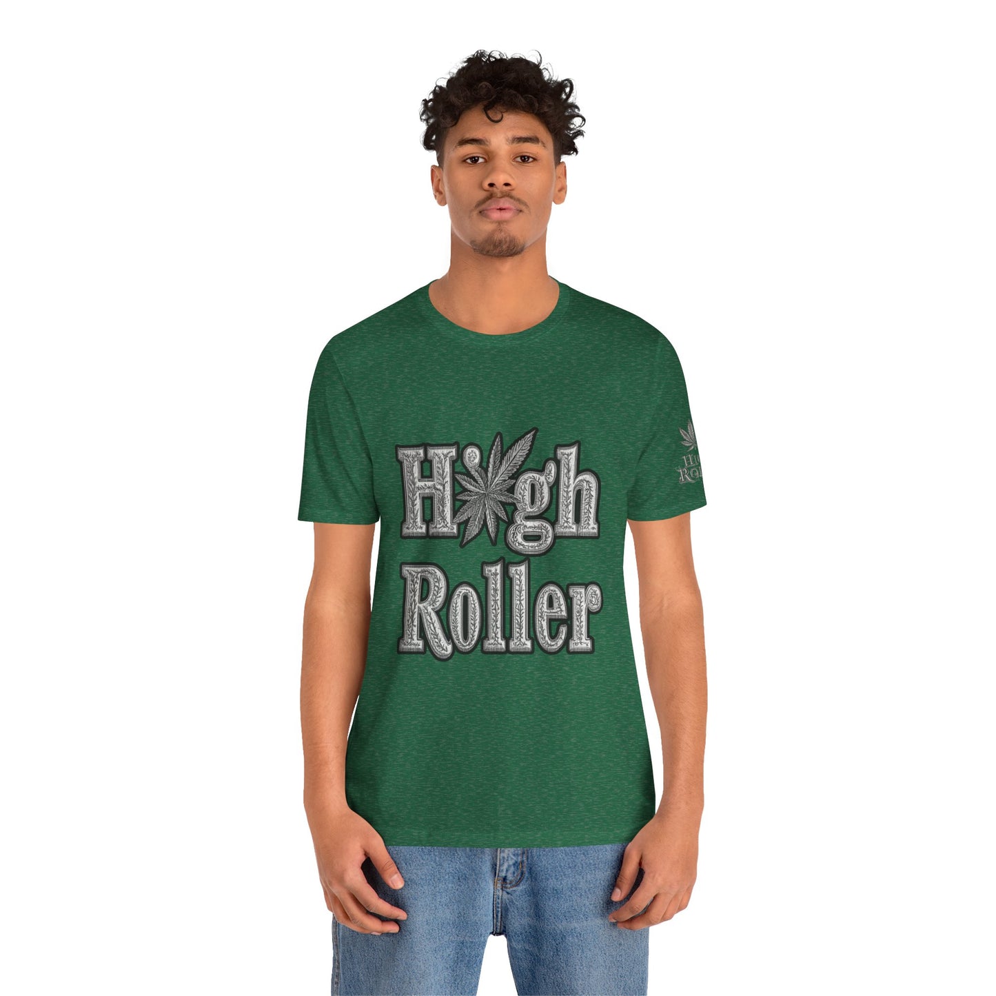 High Roller Classic Tee - Premium Airlume Cotton Cannabis Culture Ornate Typography Art