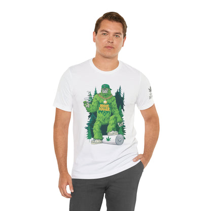 Bigfoot HIGH ROLLER Halloween Cannabis Forest T-Shirt - Premium Sasquatch Lifestyle Legend 420 Apparel